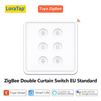 Tuya Smart Life EU WiFi Double Curtain Blind Switch for Roller Shutter Electric motor Google Home Alexa Echo Voice Control DIY