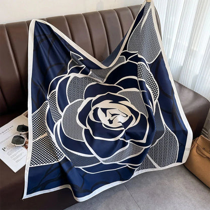 90x90cm Square Silk-Feel Scarf – Luxury Women’s Shawl & Head Wrap
