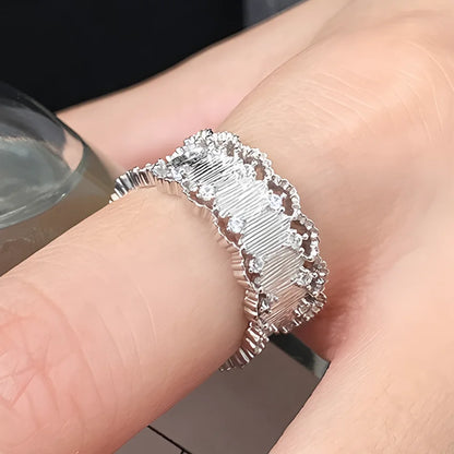 VENTFILLE 925 Sterling Silver Adjustable Rings | Vintage Hip Hop Couples Jewelry