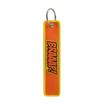 No Risk No Fun Embroidery Keychain | Motorcycle Key Fob Gift