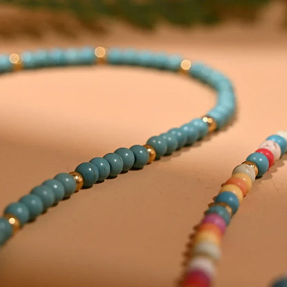 Colorful Stone Choker Necklace | Round Evil Charm Pendant for Women