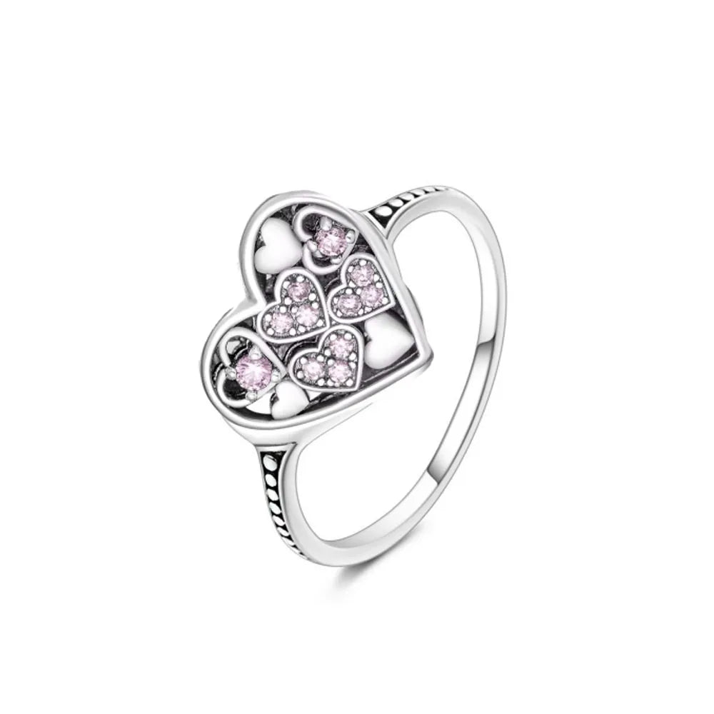 Sparkling Pink Bow Lotus Elephant Ring | Women's Wedding Banquet Jewelry Gift