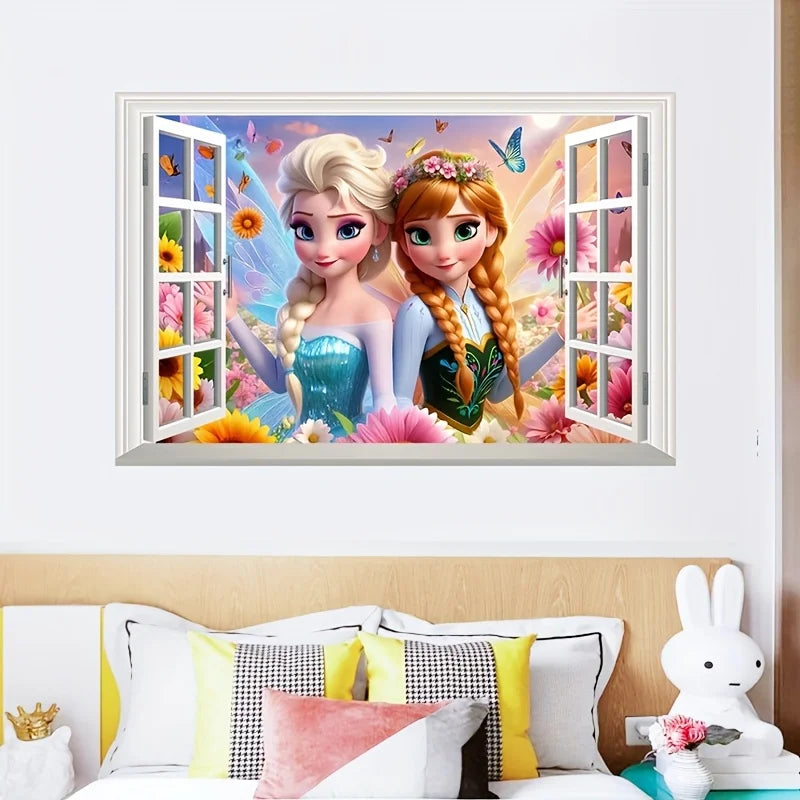 Princess Castle Wall Sticker | Magical Window Design for Kids Rooms