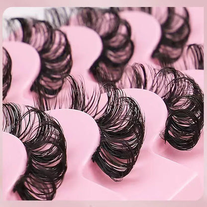 10Pairs 3D Mink Lashes Russian Strip Lash | Dramatic False Eyelashes for a Bold Look