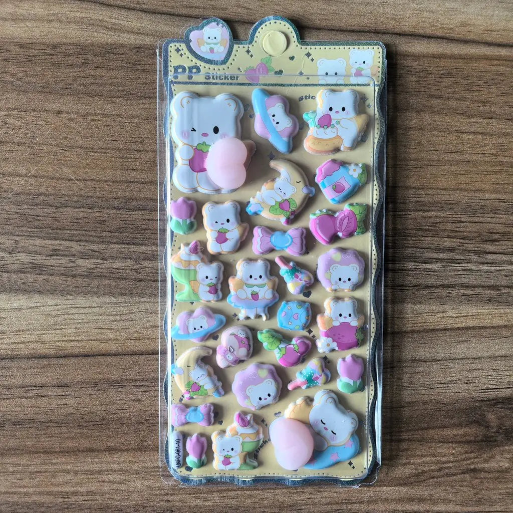 3D Cartoon Sticker Pack | Cute Decorative Embellishment for Planners and Devices