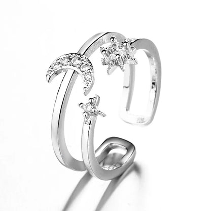 VENTFILLE 925 Sterling Silver Adjustable Rings | Vintage Hip Hop Couples Jewelry