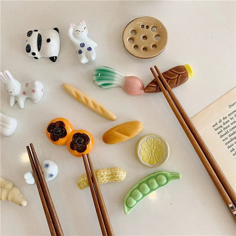 On sell Ceramic Vegetable Shape Chopsticks Holder Chopsticks Holder Stand Practical Fashion Kitchen Tableware Chopsticks Holders