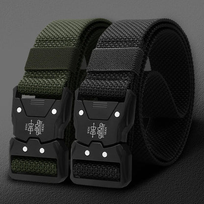 Tactical Waist Belt with Quick-Release Automatic Buckle — 1.5 in (3.7 cm) Durable Unisex Outdoor Belt
