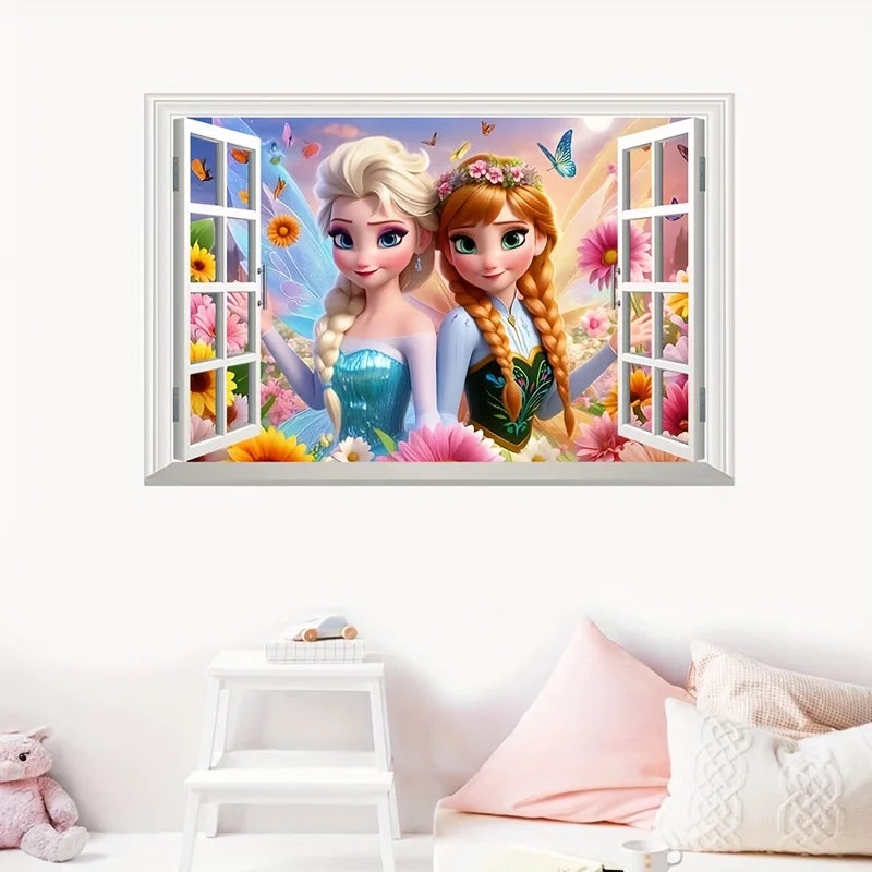 Princess Castle Wall Sticker | Magical Window Design for Kids Rooms