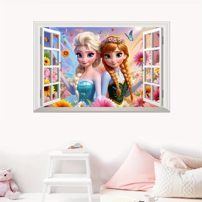 Princess Castle Wall Sticker | Magical Window Design for Kids Rooms