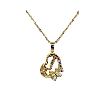 Mama Heart Pendant Necklace | Stainless Steel Crystal Choker for Women