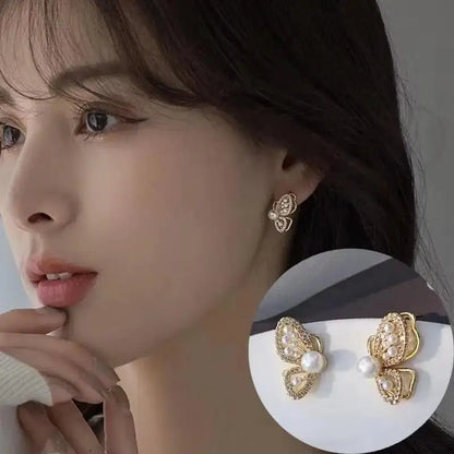 Korean Fashion Seven Star Zircon Earrings | Luxury Crystal Stars Stud Earrings