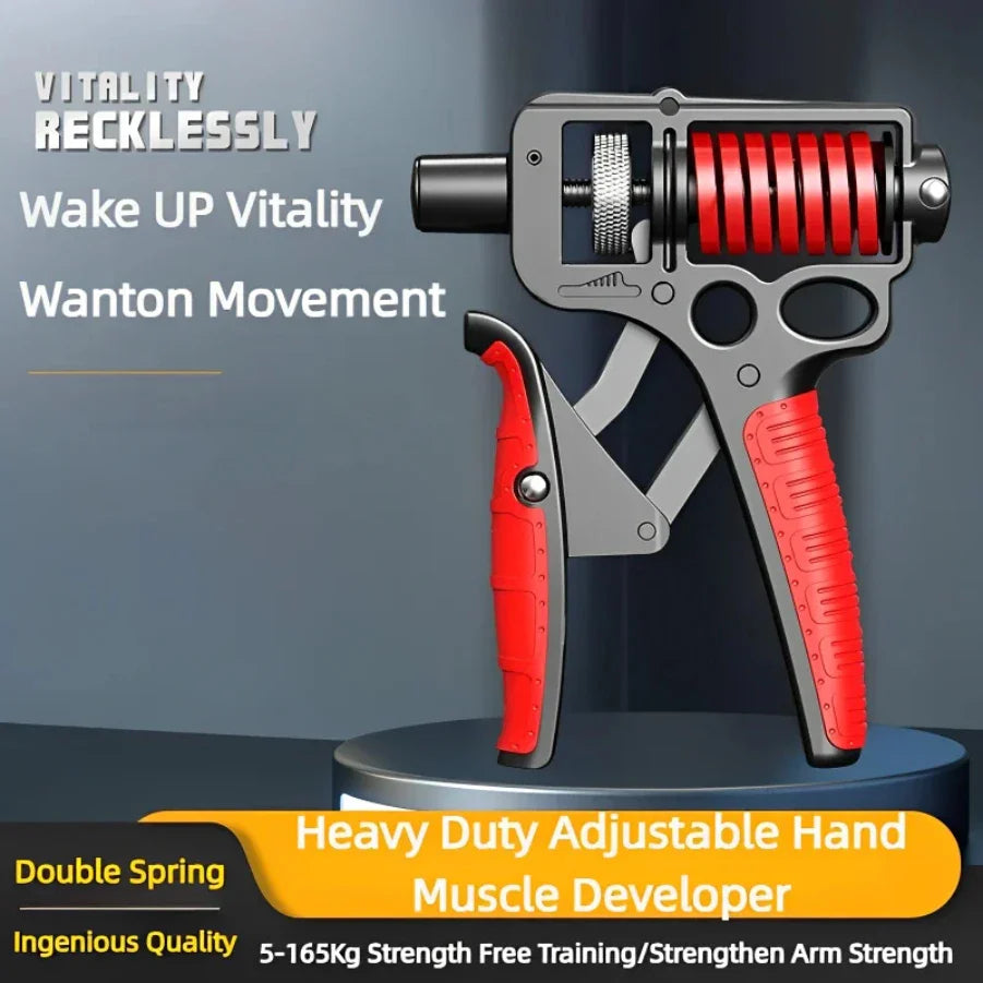 5-165Kg Adjustable Heavy Hand Grip Exercise Strengthener Gripper Finger Expander Arm Wrist Forearm Trainers Fitness Steel Spring