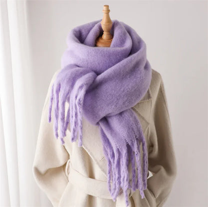 Women's Cashmere-Feel Long Tassel Scarf Shawl - Pashmina Blanket Wrap 94 in (240 cm) Thick Soft Winter Wrap