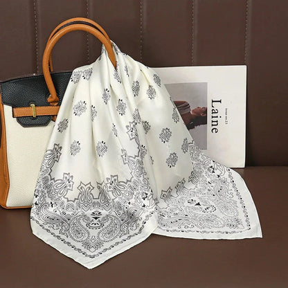 Luxury Satin Silk Square Scarf – Shawl, Hijab & Fashion Wrap 2023