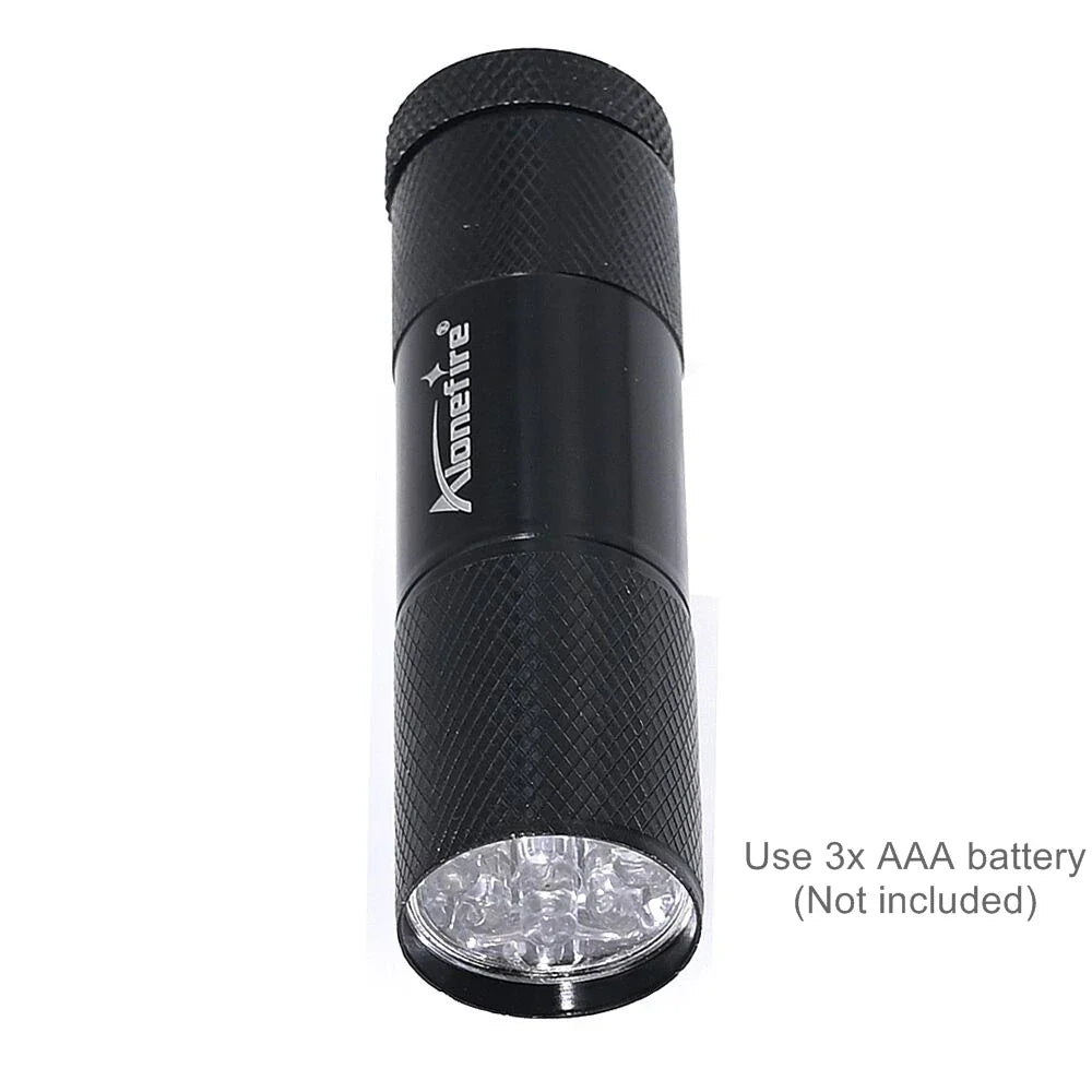 Alonefire 9 LED Mini Flashlight | Compact Portable Aluminum Torch