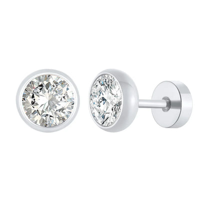 Stainless Steel Men’s Earrings | 8mm Multi-Faceted Screw Back Stud