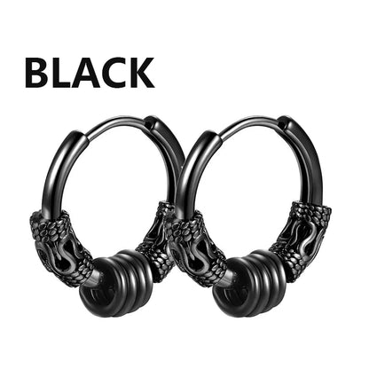 Punk Stainless Steel Stud Earrings Set | Unisex Hip Hop Piercing Jewelry