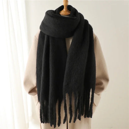 Women's Cashmere-Feel Long Tassel Scarf Shawl - Pashmina Blanket Wrap 94 in (240 cm) Thick Soft Winter Wrap