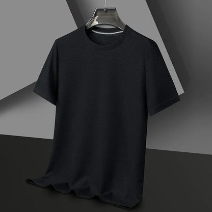 Men's Waffle Knit Short Sleeve Tee - Round Neck Casual Summer T-Shirt