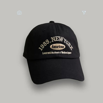 Korean Retro Embroidered Letter Baseball Cap - Unisex Casual Sun Protection Hat