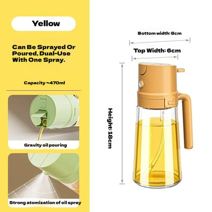 2 in 1 Oil Sprayer and Dispenser Bottle | Cooking Oil Spray Bottle for BBQ, Air Fryer, and Salad