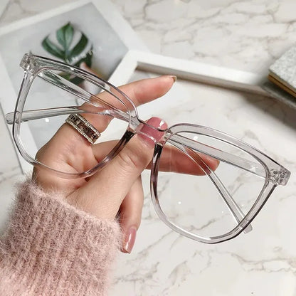 Anti-Blue Light Glasses for Women - Retro Oval Lightweight Plastic Frames with Gradient Lenses