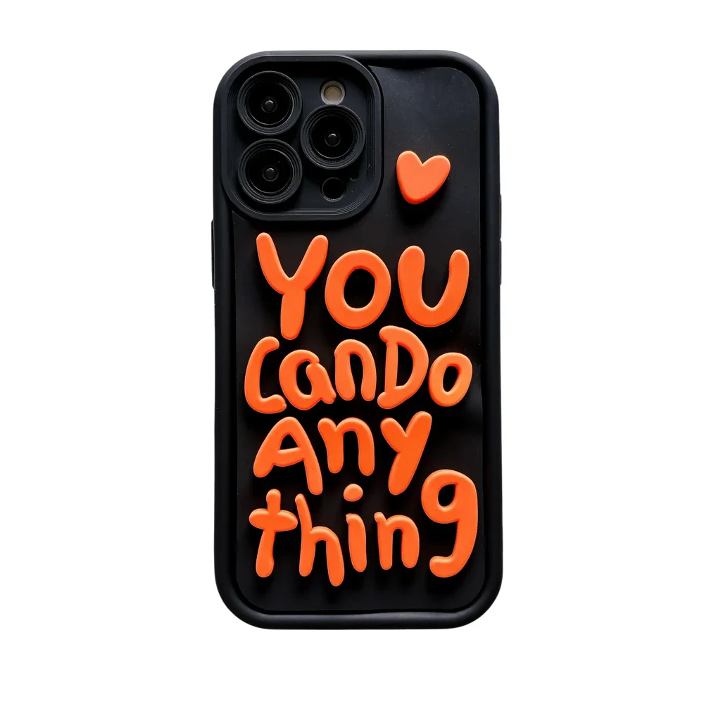 3D Fashion Word Phone Earth Pattern Phone Case