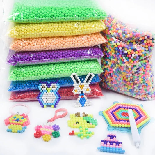 300 Pcs Water Beads Refill Pack | 36 Colors 5mm Aqua Magic Beads for Kids 3D Puzzles