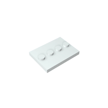 Gobricks GDS-980 Tile, Modified 3 x 4 with 4 Studs in Center | Compatible Building Block for DIY and MOC