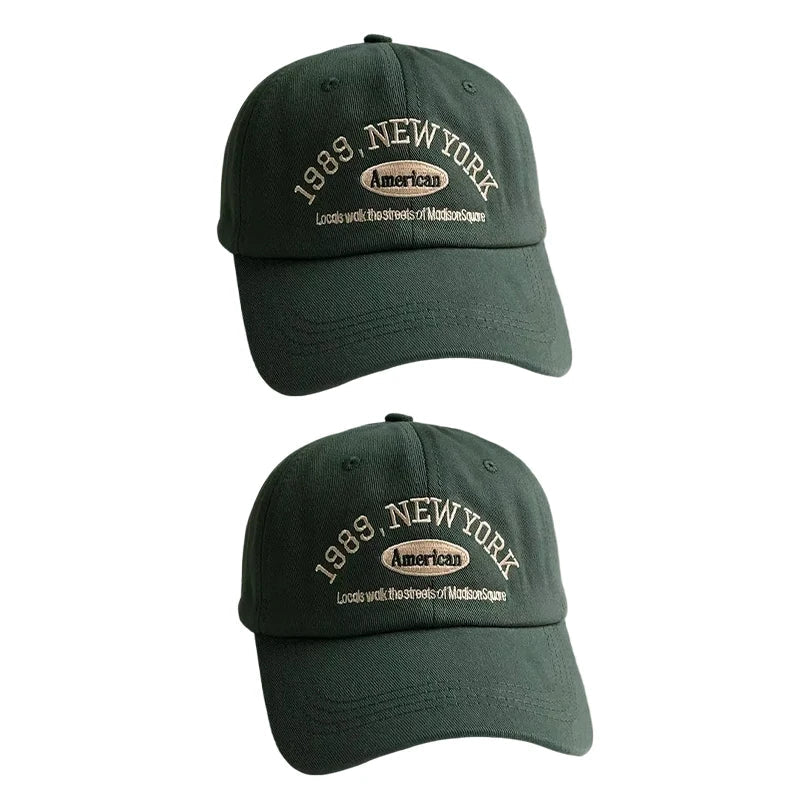 Korean Retro Embroidered Letter Baseball Cap - Unisex Casual Sun Protection Hat