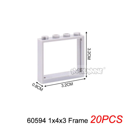 Marumine Window and Door Building Blocks | Compatible City House Parts Set