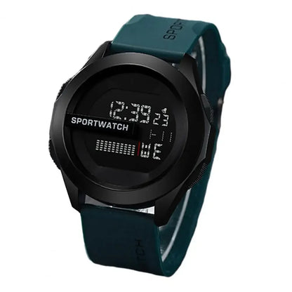 Men's LED Digital Sports Watch – 50mm Case, Waterproof 3ATM, Alarm & Stopwatch