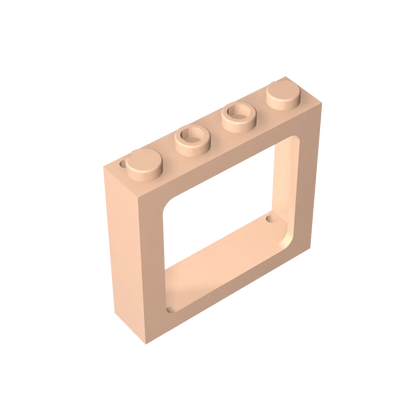 Gobricks Window 1 x 4 x 3 Train with Shutter Holes and Solid Studs on Ends | Compatible Building Block