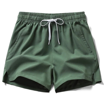 Unisex Lightweight Running Shorts with Zipper Pockets - Quick-Dry Athletic and Beach Shorts