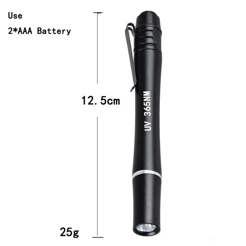 Mini UV Flashlight 365nm 380nm 395nm | Black Light Ultraviolet Lamp Torch
