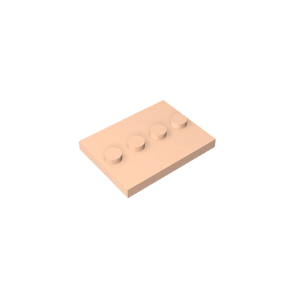 Gobricks GDS-980 Tile, Modified 3 x 4 with 4 Studs in Center | Compatible Building Block for DIY and MOC