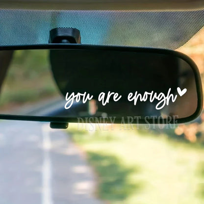Self-Care Motivational Rearview Mirror Decal | Cute Car Vinyl Sticker