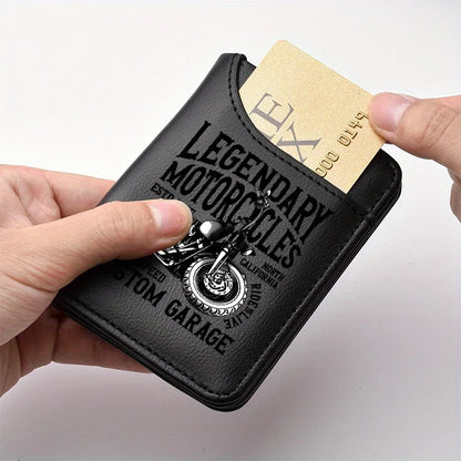 Men's Retro Faux Leather Wallet | Vintage Motorcycle Slim Card Holder