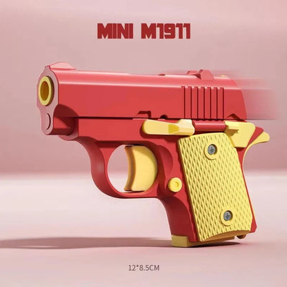 3D Printed Gravity Fidget Stress Relief Mini Pistol Toy | Manual Burst Decompression Toy for Adults and Kids