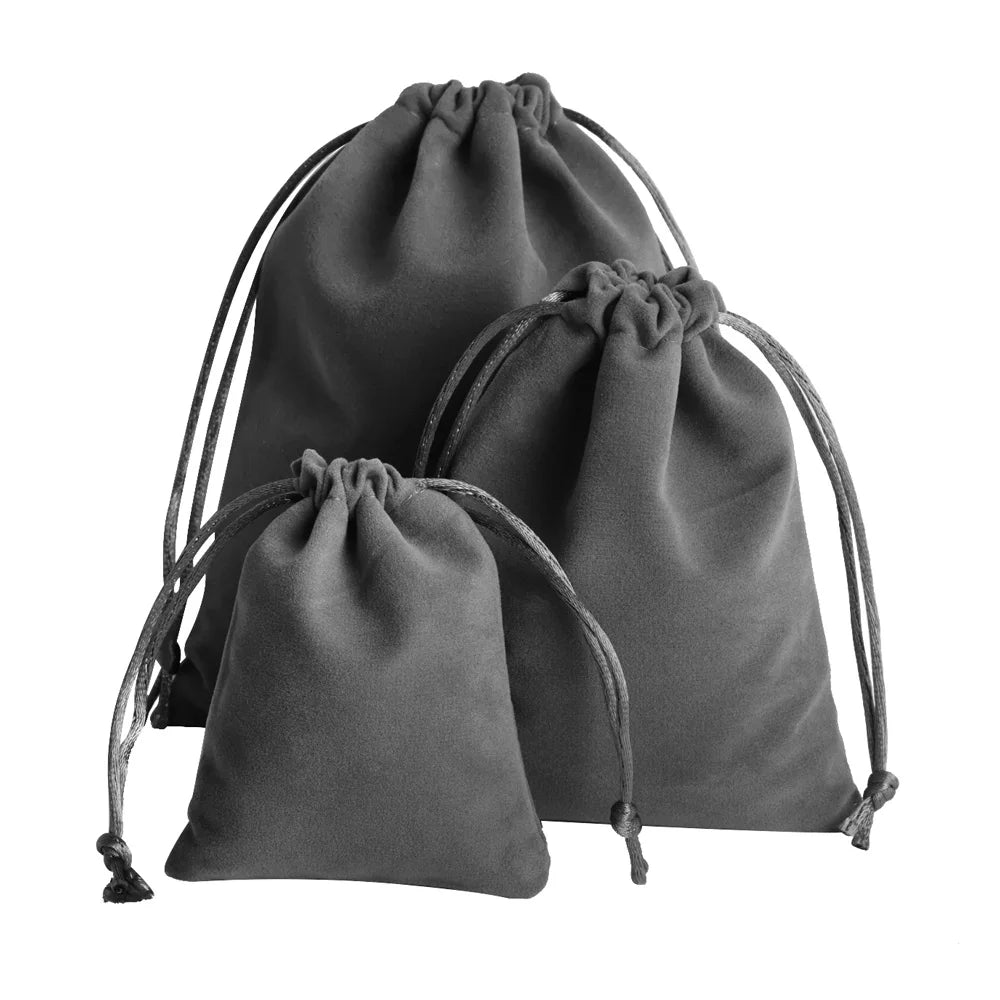 10pcs Drawstring Velvet Jewelry Gift Bags | Soft Plush Multi-Color Pouches for Wedding Christmas Party