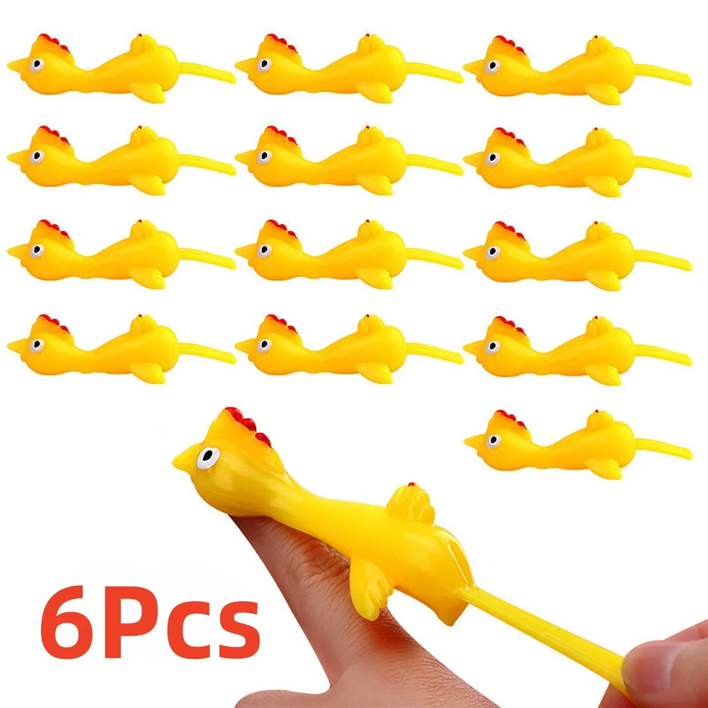 Catapult Chicken Toy | Flying Rubber Finger Prank Gag Gift