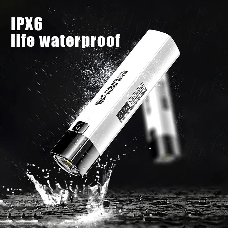 USB Rechargeable Mini LED Flashlight | 2 in 1 Power Bank for Outdoor Use