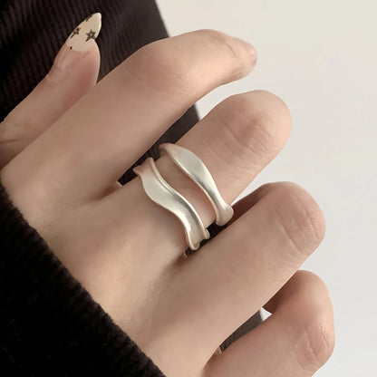 925 Sterling Silver Frosting Geometry Ring | Textured Wide Band for Women