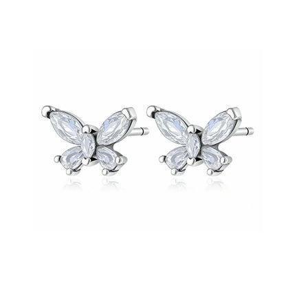 925 Silver Stud Earrings | Butterfly Snowflake Heart Moon Jewelry Gift
