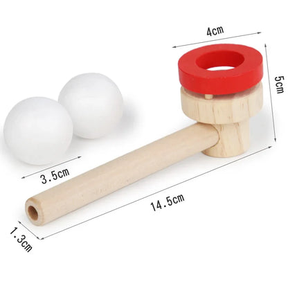 Wooden Balance Blowing Toys | Floating Blow Pipe Ball Game for Kids