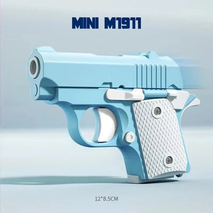 3D Printed Gravity Fidget Stress Relief Mini Pistol Toy | Manual Burst Decompression Toy for Adults and Kids