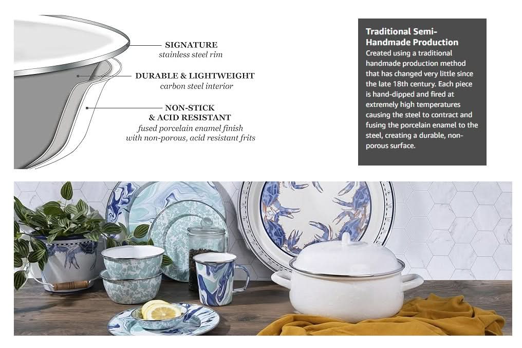 Golden Rabbit Enamelware Modern Monet Chargers - Set of 2