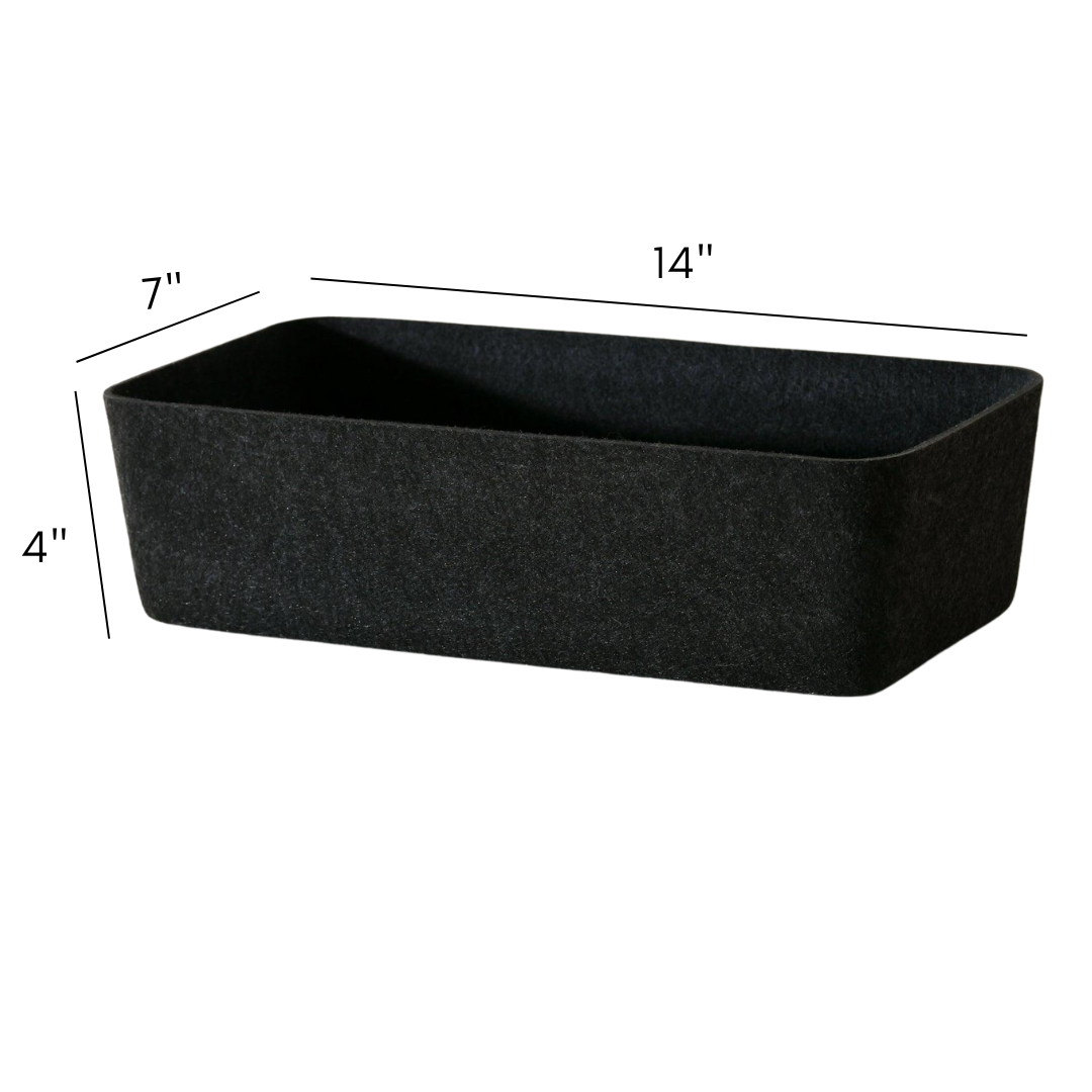 The Sculpted Bin - Long with Lid | Set of 3
