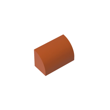 Gobricks GDS-M063 Curved Brick 1 x 2 x 1 No Studs | Compatible Building Block